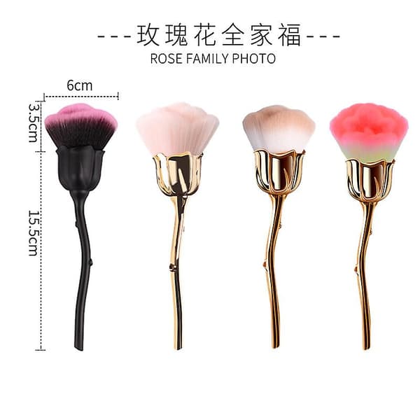 Rose Makeup Børste Blush Børste Super Stor Ansigts Pudder Makeup Børster Til Pudder Kosmetik Hvid + Brun