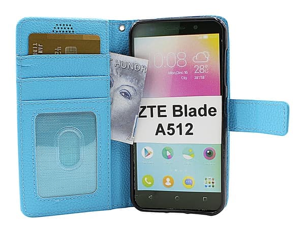 Nytt Standcase Lommebok ZTE Blade A512 (Svart) Lyseblå Ljusblå