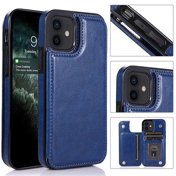 iPhone 12 - Praktisk stilfuldt etui med kortholder Sort Sort