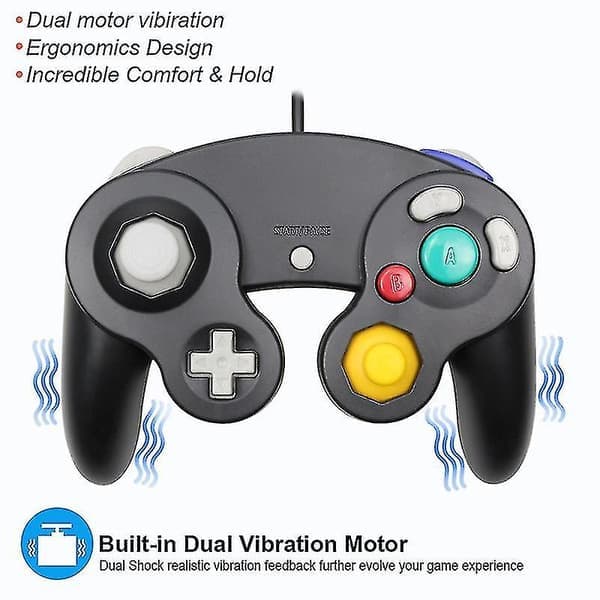 Trådløs Gamecube-controller, USB-tilsluttet, til Nintend, til Ngc Gc Controle, til Mac-computer, PC-spilcontroller