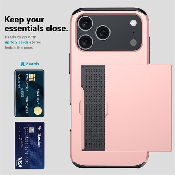 iPhone 13 Skal med Kortfack Skyddande Svart