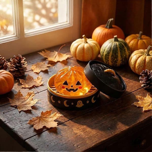Halloween Squishies Dumplings Søde Spooky Langsomt Stigende Klemmelegetøj Angstlindring Fidget Sort - D