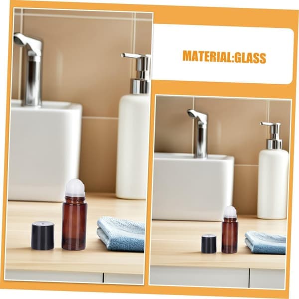 2 st 50 ml tomma bärnstensfärgade glasflaskor med roll-on, påfyllningsbara parfymflaskor, läckagesäkra