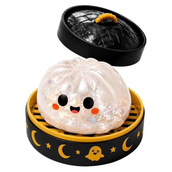 Halloween Squishies Dumplings Søde Spooky Langsomt Stigende Klemmelegetøj Angstlindring Fidget Sort - D