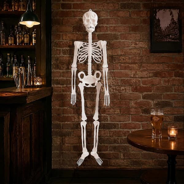 Glow in Dark Skeleton - 90cm-1.5m Fluorescerende Rekvisit - til Spøgelseshus