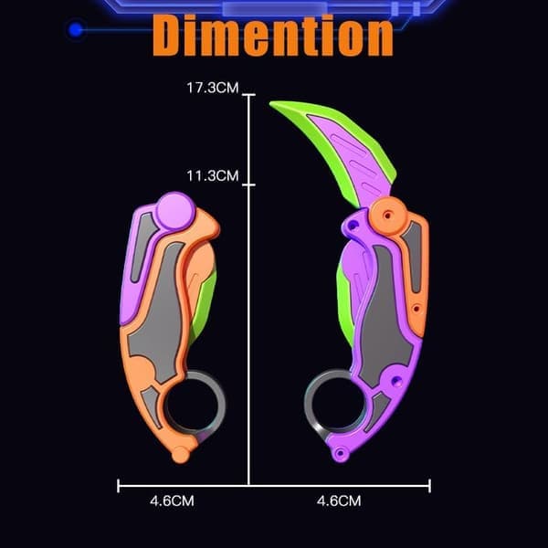 2 stk Fidget Claw Knife 3D Gravity Knife Legetøj 3D Gravity Plastic Switchblade Trykt Print Kniv Gulerod Kniv Sensorisk Kniv Fidget