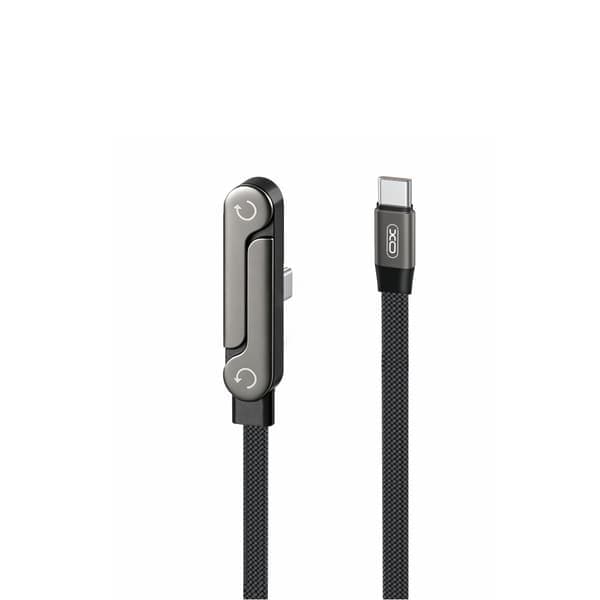 XO kabel NB-Q311 PD USB-C - USB-C 1,5m 240W sort flad med stativ