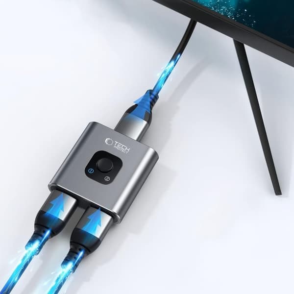 Tech-Protect 2-i-1 4K 60Hz HDMI-adapter grå