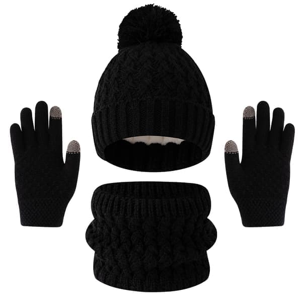 Fleecehatt, skjerf og hansker for barn - fortykket ensfarget for gutter og jenter, 3 stk vinterplagg grå aldersgruppe >8 år Grey Age Range >8Y