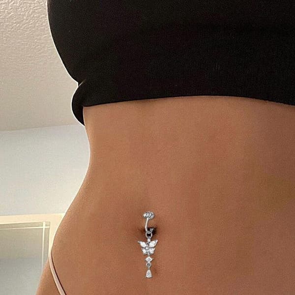 Piercingfri sommerfugl navlering Falsk navlering Ingen piercing Sexy navle