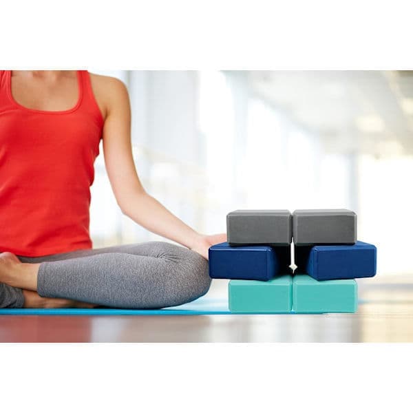 Yogablock 2 st Halkfria Lätta Yogategelstenar för Pilates Stretching Träning Grå Grey