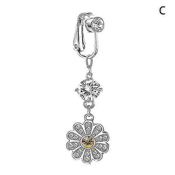 1 stk. falsk navlepiercing, falsk clip-on navlepiercing, ikke-piercing navlering - XN E 1 stk. E