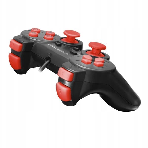 Kablet PC-kontroller: Ergonomisk og vibrerende, svart