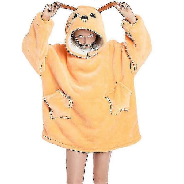 Hættetrøje Tæppe Børn Oversize Pige Blød Sweatshirt Varm Fleece Bærbar Pullover ~