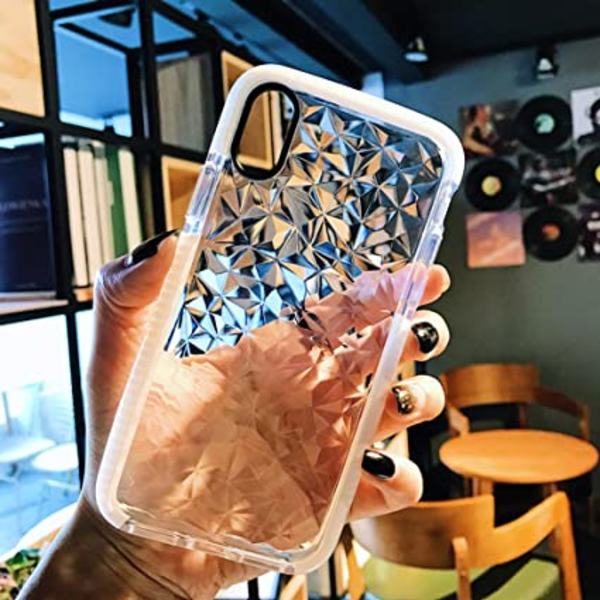 Kompatibelt iPhone XR-fodral, kristallklart, smalt diamantmönster