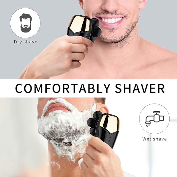 Huvudrakare för Skalliga Män Elektrisk Rotationsrakare 5 i 1 Rakapparat Skäggtrimmer Grooming Kit, USB Snabbare Laddning LED Display Vattentät Vått/Torrt Klipp