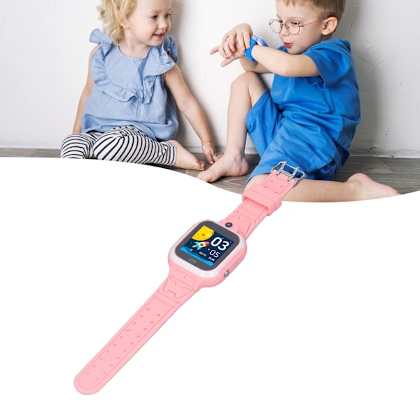 Børns Smart Watch IP67 Vandtæt Multifunktionel 4G Opkald Stemmebesked Intelligent Ur til Børn Pink
