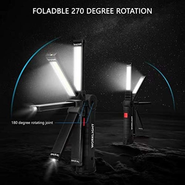 Verktygsgåvor för Män 2-pack Laddbara LED-arbetslampor med Magnetisk Bas, 360° Rotation, Mångsidig Belysning för Reparationer, Utomhus, Julgåvor, Gåvor