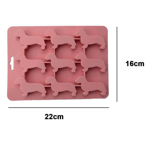 Isform og bakke med dyremotiver, pink