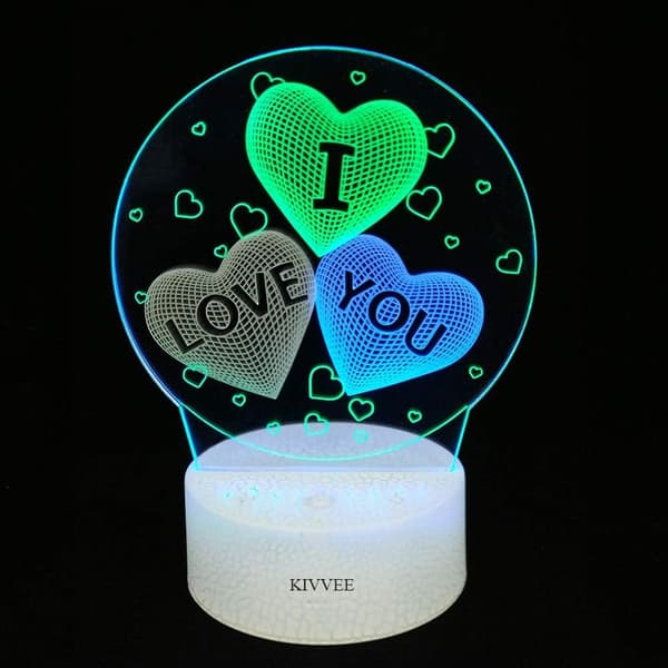 3D nattlampa I Love You Leeter Illusion Lamp Visual Table