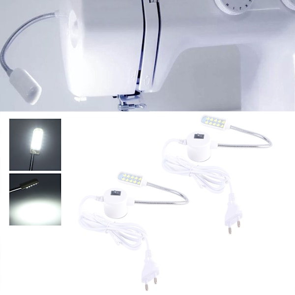 2 kpl LED-ompelukonevaloa Joustava työompeluvalo magneettijalustalla