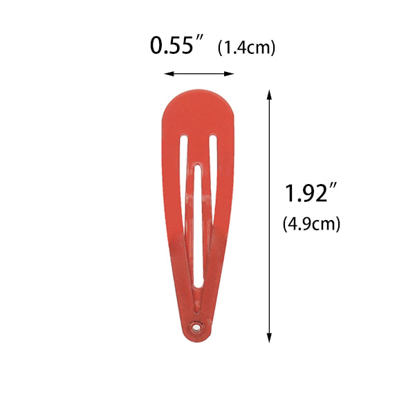 40 stk røde metallspenner for hår, 5 cm spenner for kvinner red