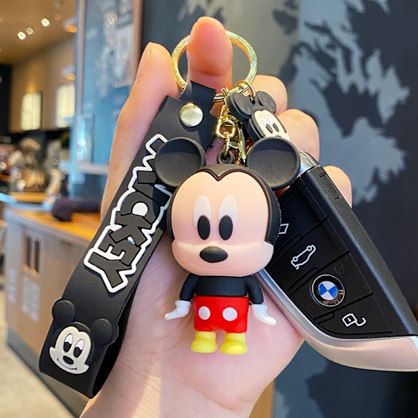 Söta Cartoon Nyckelringar för Flickor Pojkar, Ryggsäck Nyckelring Tillbehör Handledsrem Nyckelring Bil Charm, Överraskning Jul, Semester och Födelsedagspresenter Mickey