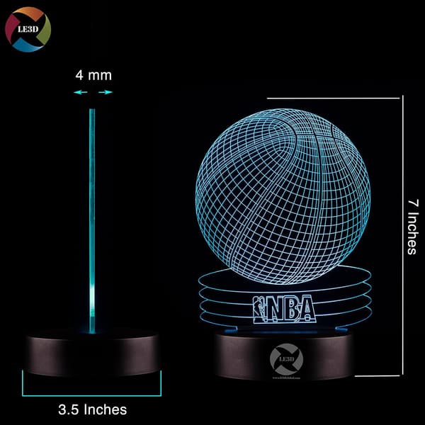3D Optisk Illusions Natlampe - 7 LED Farveskiftende Lampe