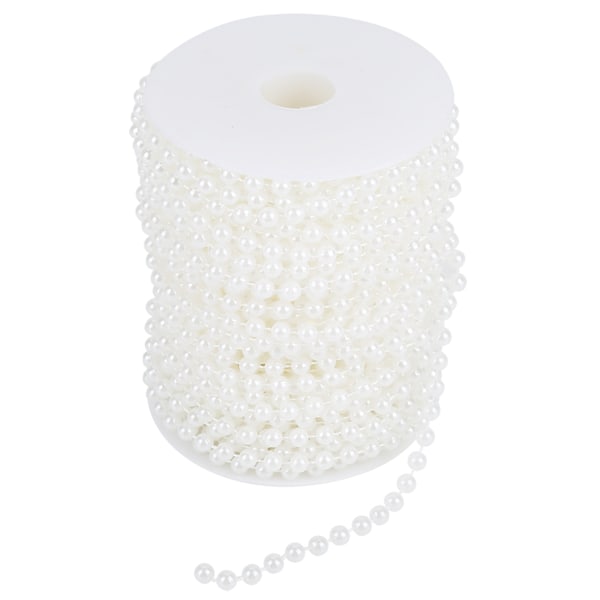25m/rulla Hiontahelmi Langat Helmet Garland String DIY Hääkoriste 6mm(valkoinen)