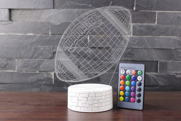 Inouril 3D Effektlampe Illusjon LED Nattlys Fjernkontroll