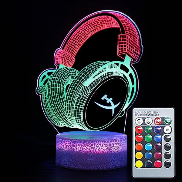 Headset Illusionslampe 3D Natlys Optisk Inspiration Cre