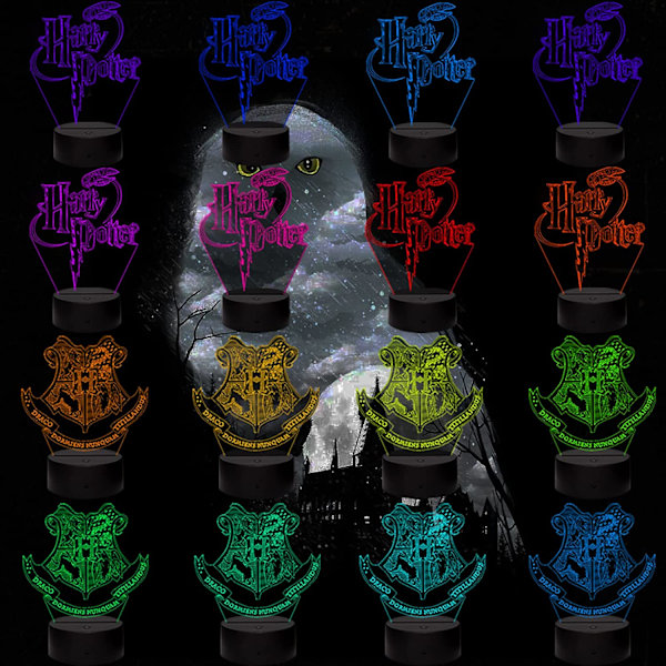 3D nattlampa Harry Potter Illusion Lamp Färgförändrande LED