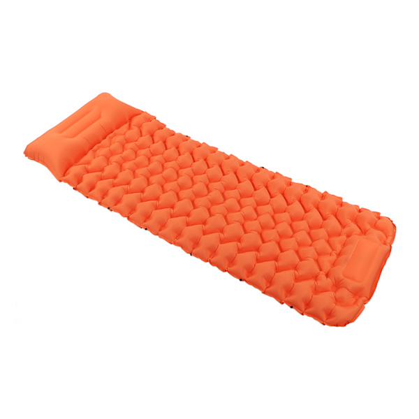 Oransje Camping Soveunderlag Vanntett Nylon Ergonomisk Støtte Fot Trykk Oppblåsing Camping Madrass for Utendørs Hjemmekontor