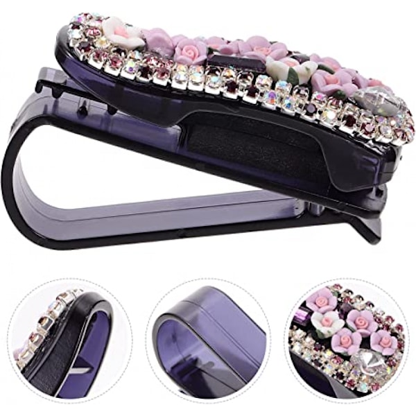Rhinestone-aurinkolasien pidike auton aurinkosuojaan Bling Bling