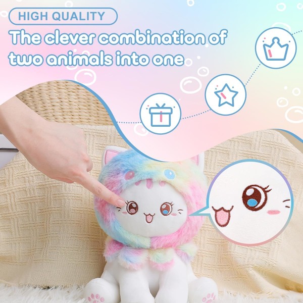 Søt Jordbær Katt Plysj Leke 10\" Kawaii Kattunge Stoffdyr, Katt Jordbær Plysj Pute Gave til Barn Strawberry Cat