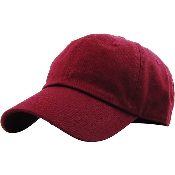 Låg profil bomulls keps män damer baseboll keps pappa hatt Adjus Burgundy