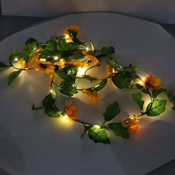 3 st solros ljusslingor 7,8ft 20 LED batteridrivna ljusslingor bröllopsbakgrund blomma rotting dekoration