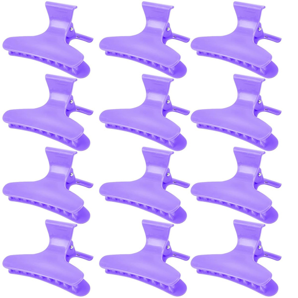 12 kappaleen violetti perhoshiuspanta hiuspidikkeet hiusleikkurit Salon Pro Section Clip Purple