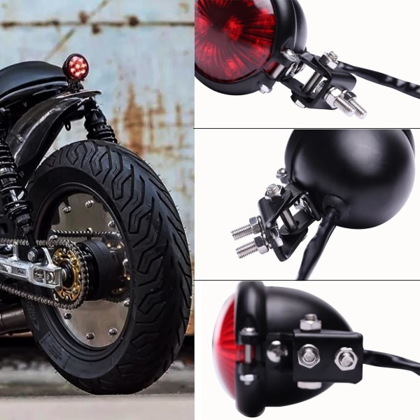 Motorsykkel Baklys Rød 8 LED Stopplys Kompatibel Med Chopper Bobber Cafe Racer Sykkel