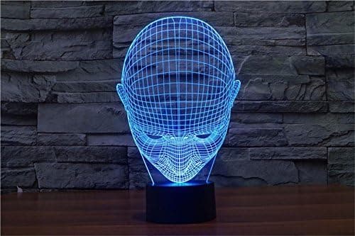 3D New Face lampe Natlys Touch Bord Skrivebord Optisk Illusi