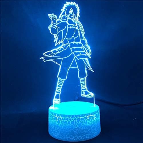 Naruto Kakashi Uchiha Sasuke 3D Illusjon Nattlys Lampe Sm