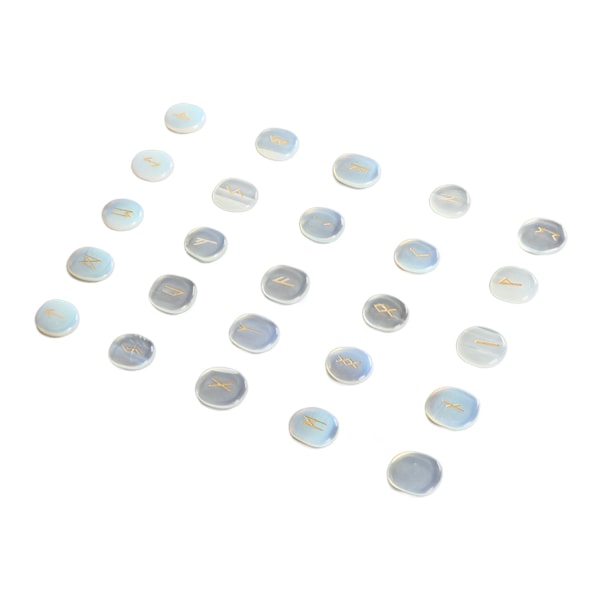 25 st naturliga runstenar set utsökta runor snidning meditationsstenar set för bön spådom läkning opal