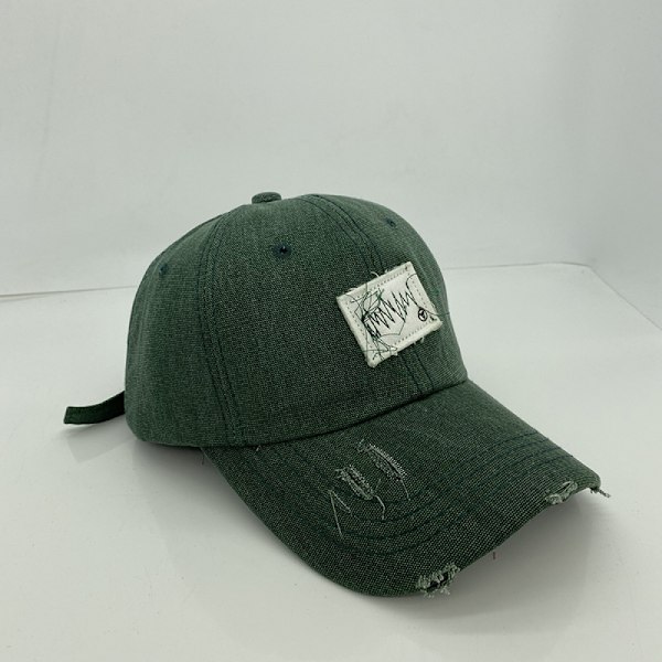 Hatt Nisch Hål Broderad Justerbar Baseballkeps För Män A Green