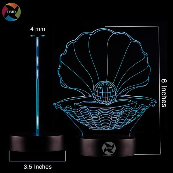 3D Optisk Illusions Natlampe - 7 LED Farveskiftende Lampe