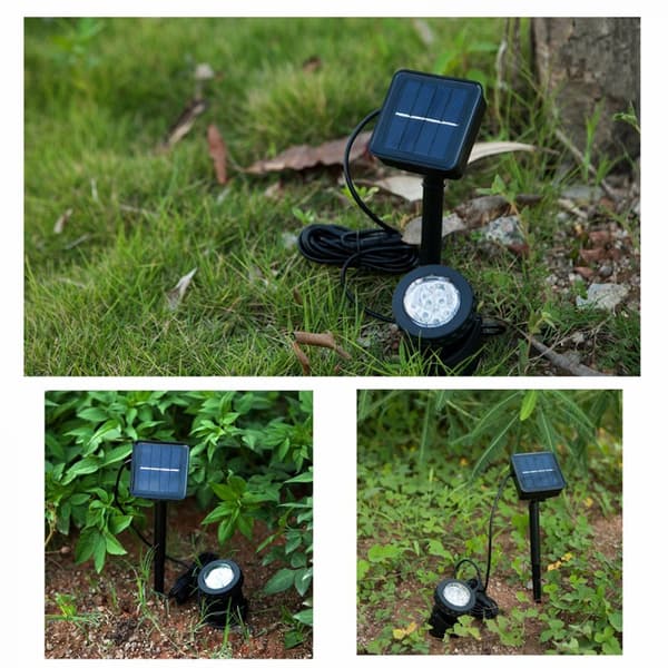 Solar Spotlights Utendørs, 6 LED Vanntett Damlys Solar
