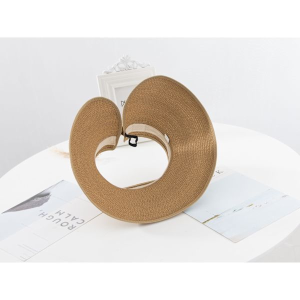 Dam UPF 50+ Bred Brätte Rull-up Halm Solhatt Sol Visir White
