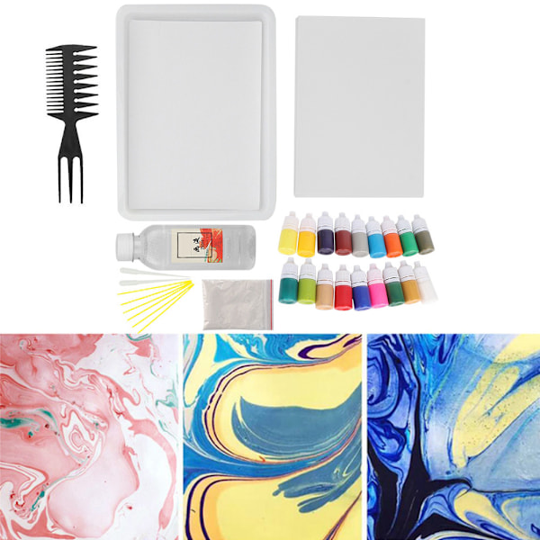 Vattenmarmorering Mineralpigment i PVC-flaska för Ebru Art Tool för barn (A4 18 färger 6 ml)