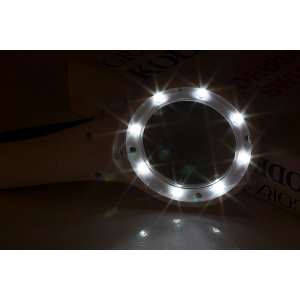 Suurennuslasi UV/LED-valo Kannettava 4X 2 in 1 Kädessä pidettävä suurennuslasi