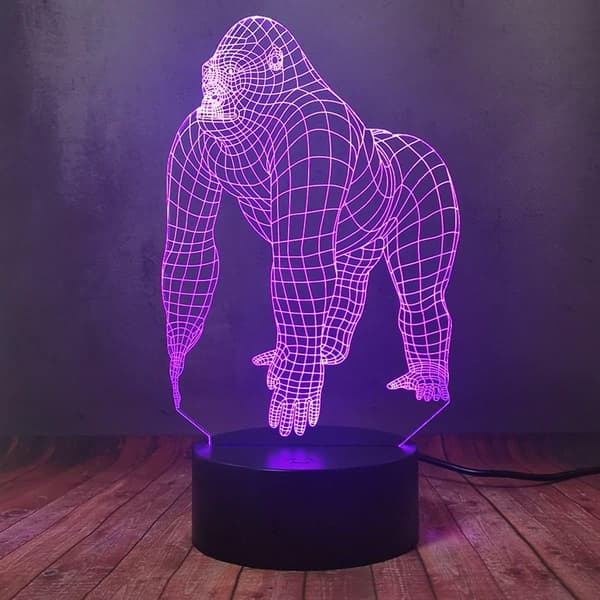 Orangutang 3D Optisk Nattlys Illusjon Hjem Nattbord