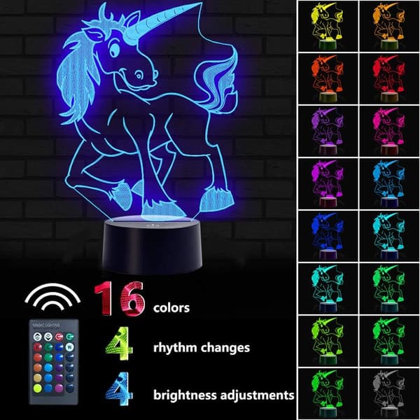 Cool 3D Jurassic Dinosaur Natlampe, LED Velociraptor Rapt